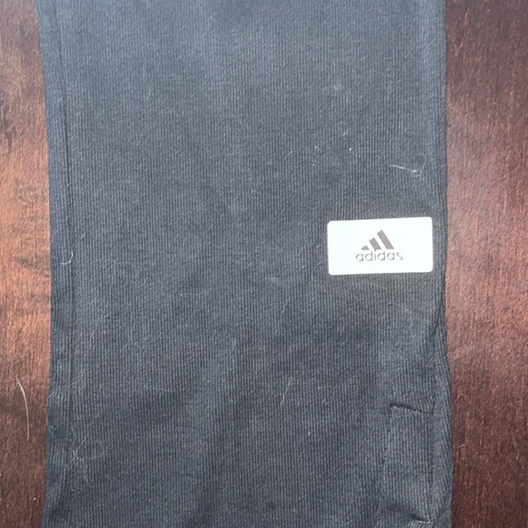 Adidas Black Sweatpants for Active Comfort LOUNGE RIBBED FLARED-LEG PANTS Large - Picture 4 of 11